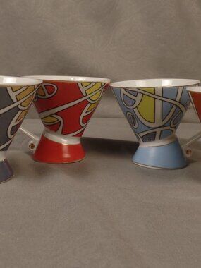 Vintage Bijoux Terner Home Demitasse Expresso Cups & Saucers Set of 4 New in Box